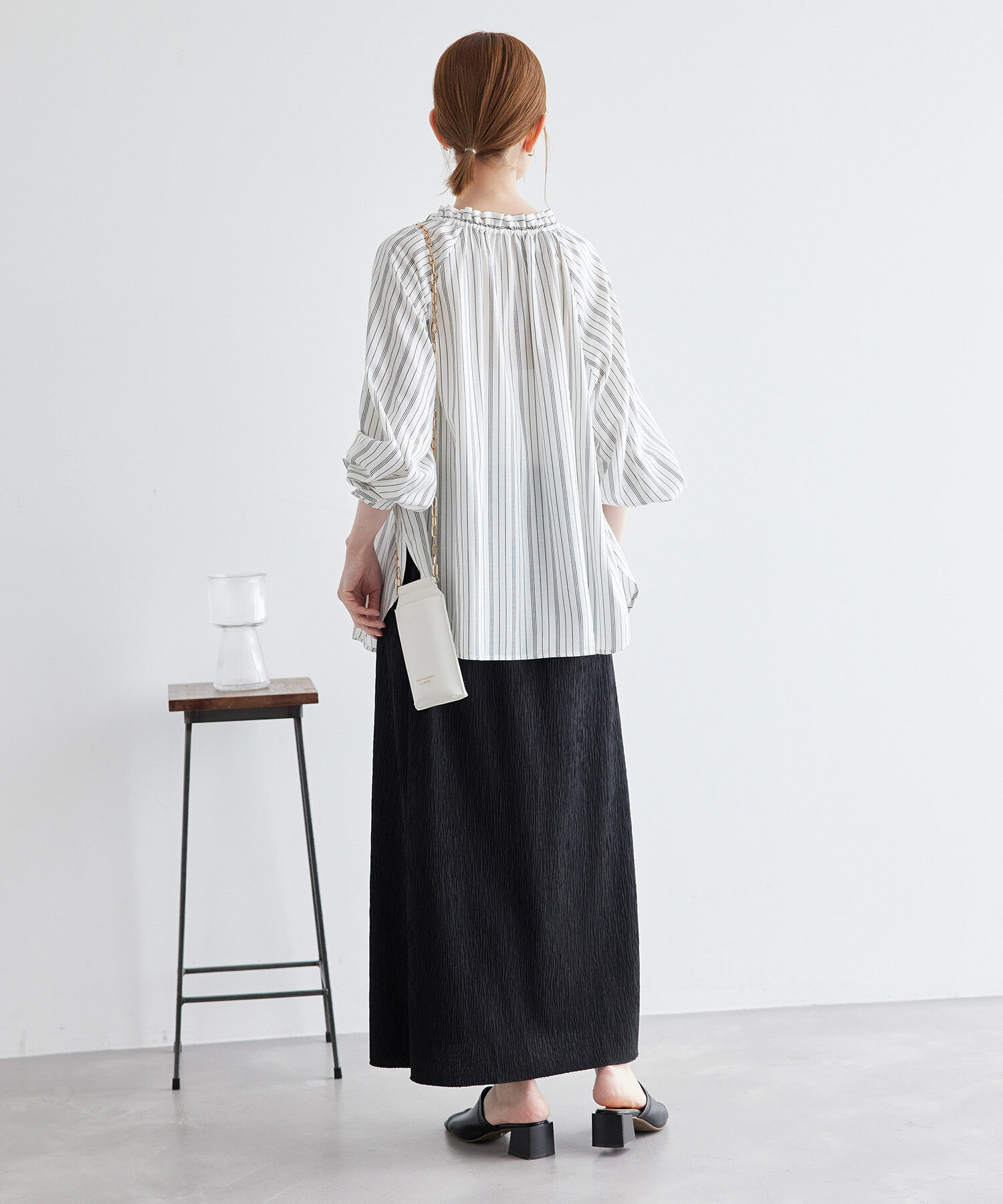 Rope&rsquo;Picnic「麻混スタンドフリルシャツ」|シャツ・ブラウス|