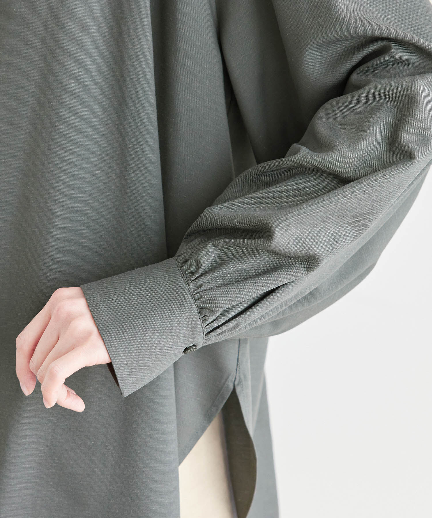 Rope&rsquo;Picnic「麻混スタンドフリルシャツ」|シャツ・ブラウス|