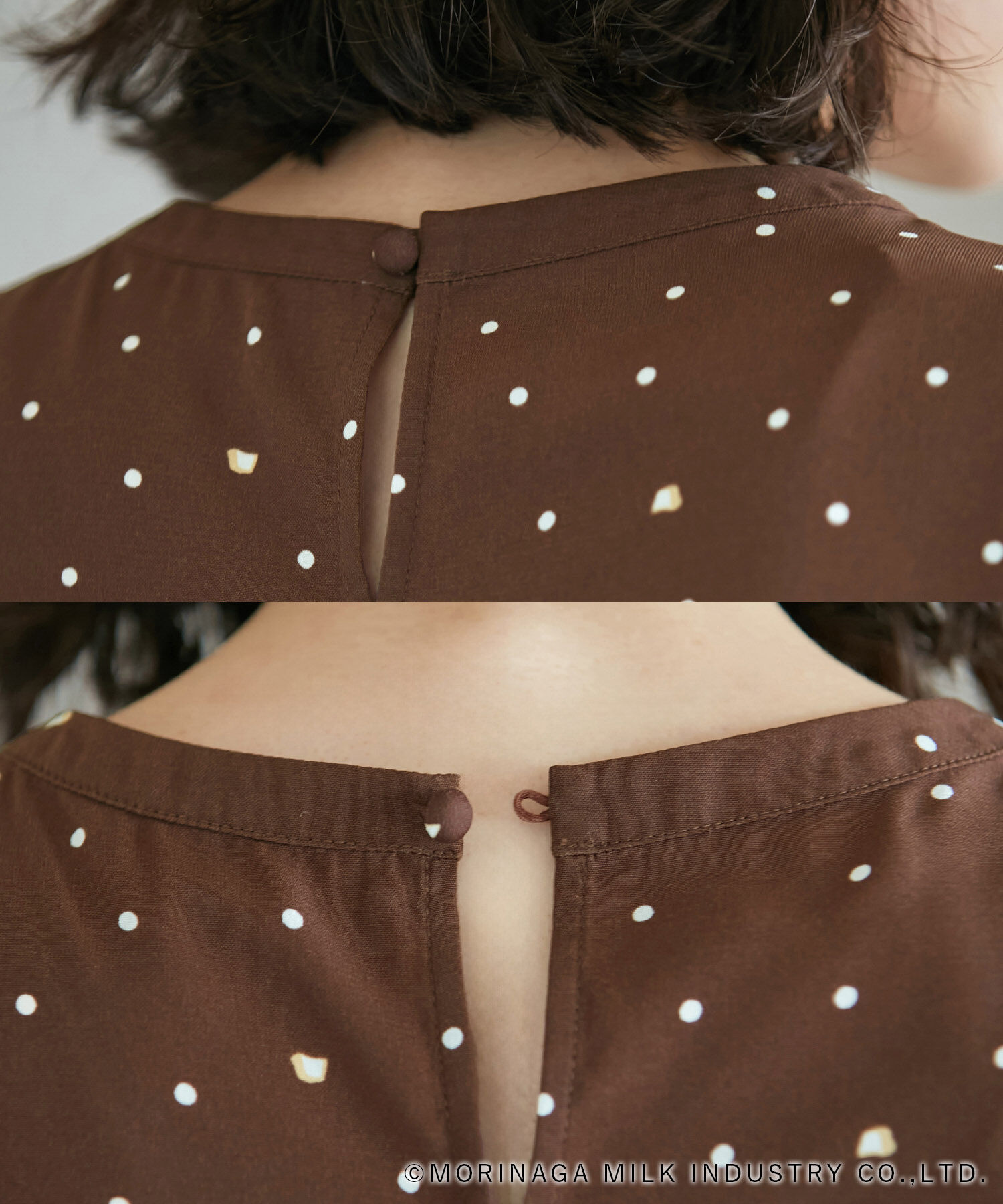 Rope&rsquo;Picnic「【Pino meets ROPE' PICNIC】Pinoドット柄ブラウス」|シャツ・ブラウス|