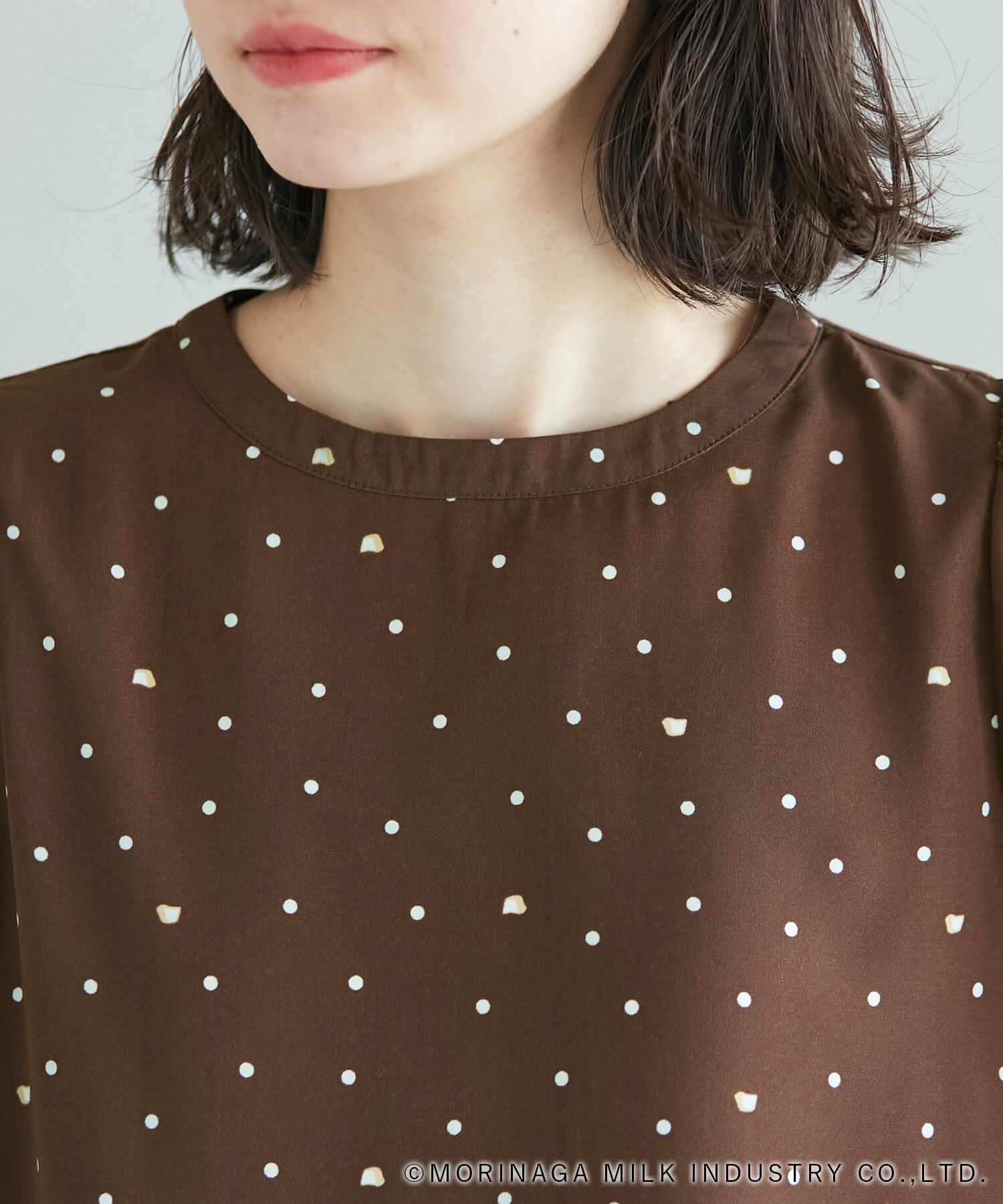 Rope&rsquo;Picnic「【Pino meets ROPE' PICNIC】Pinoドット柄ブラウス」|シャツ・ブラウス|