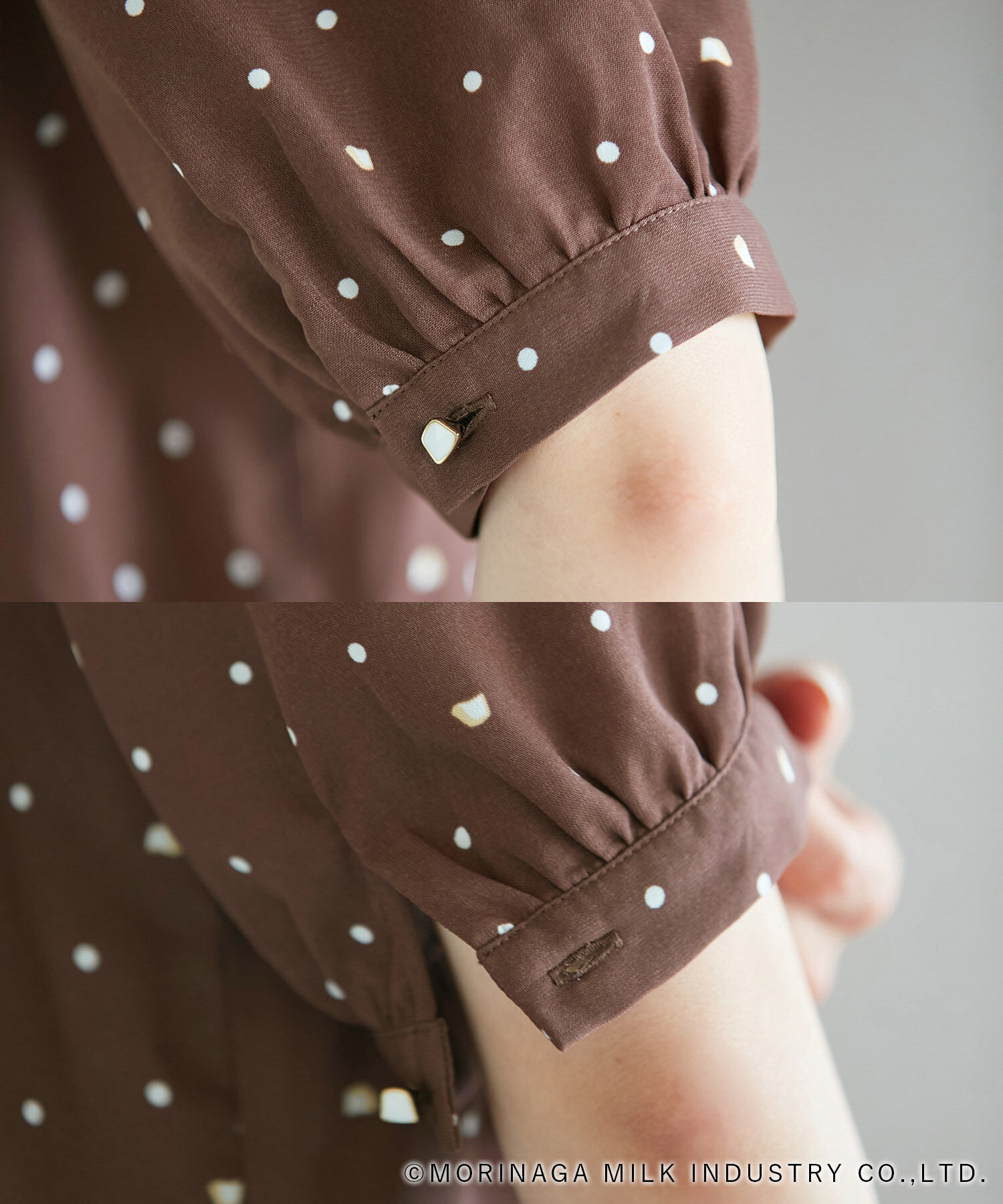 Rope&rsquo;Picnic「【Pino meets ROPE' PICNIC】Pinoドット柄ブラウス」|シャツ・ブラウス|