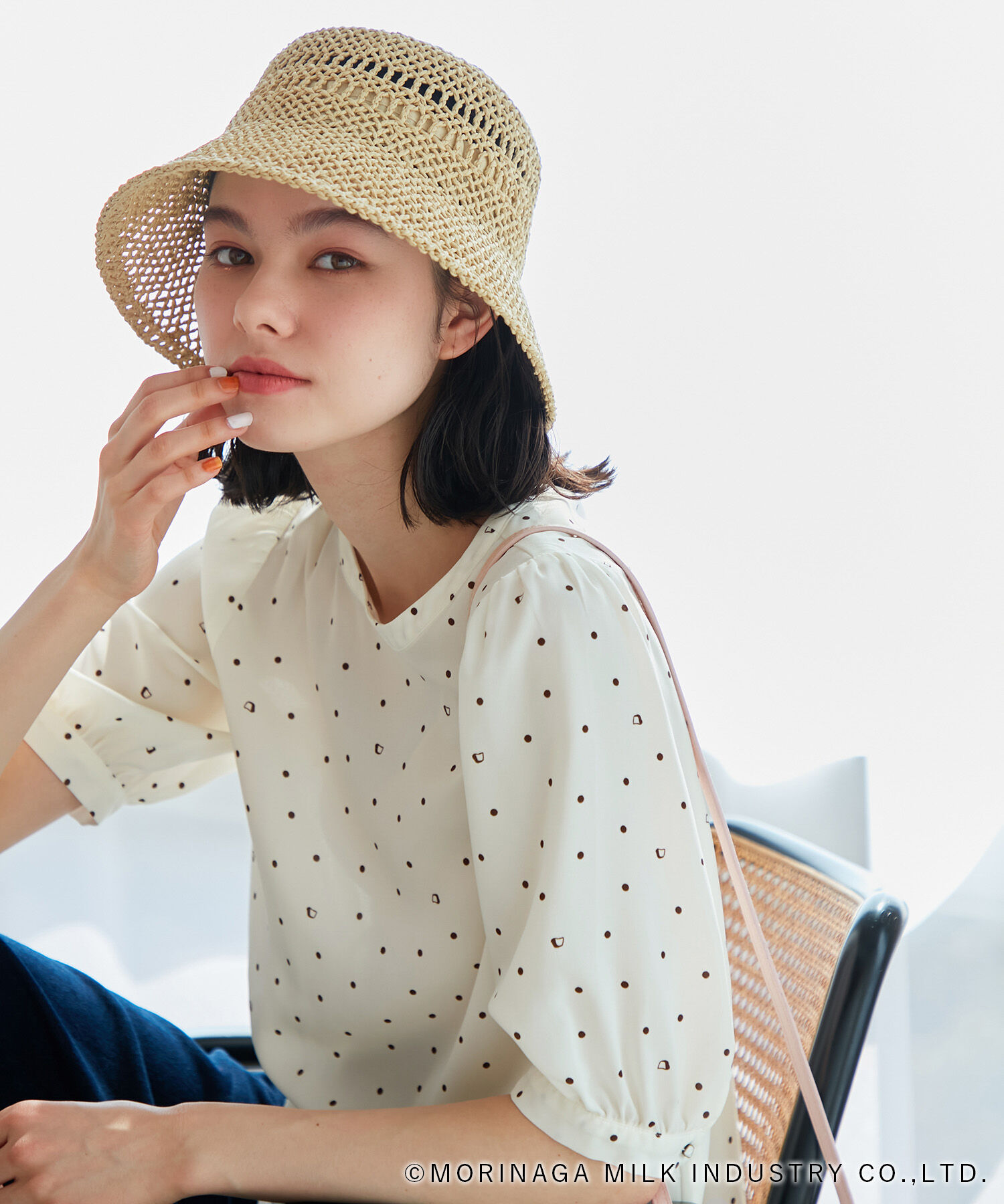 Rope&rsquo;Picnic「【Pino meets ROPE' PICNIC】Pinoドット柄ブラウス」|シャツ・ブラウス|