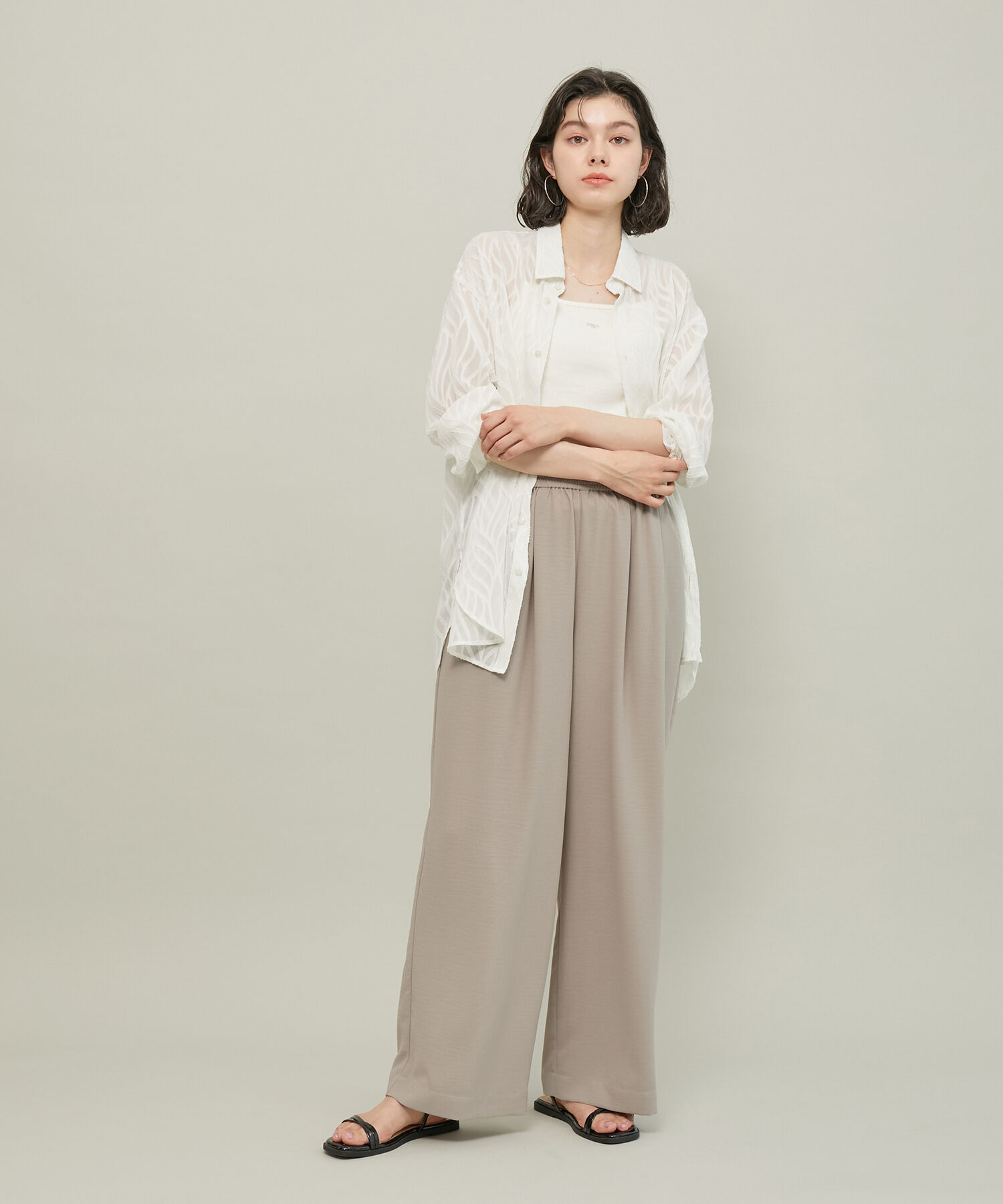 ROPE' PICNIC R「ロゴ刺繍入りカップ付きキャミソール」|キャミソール|