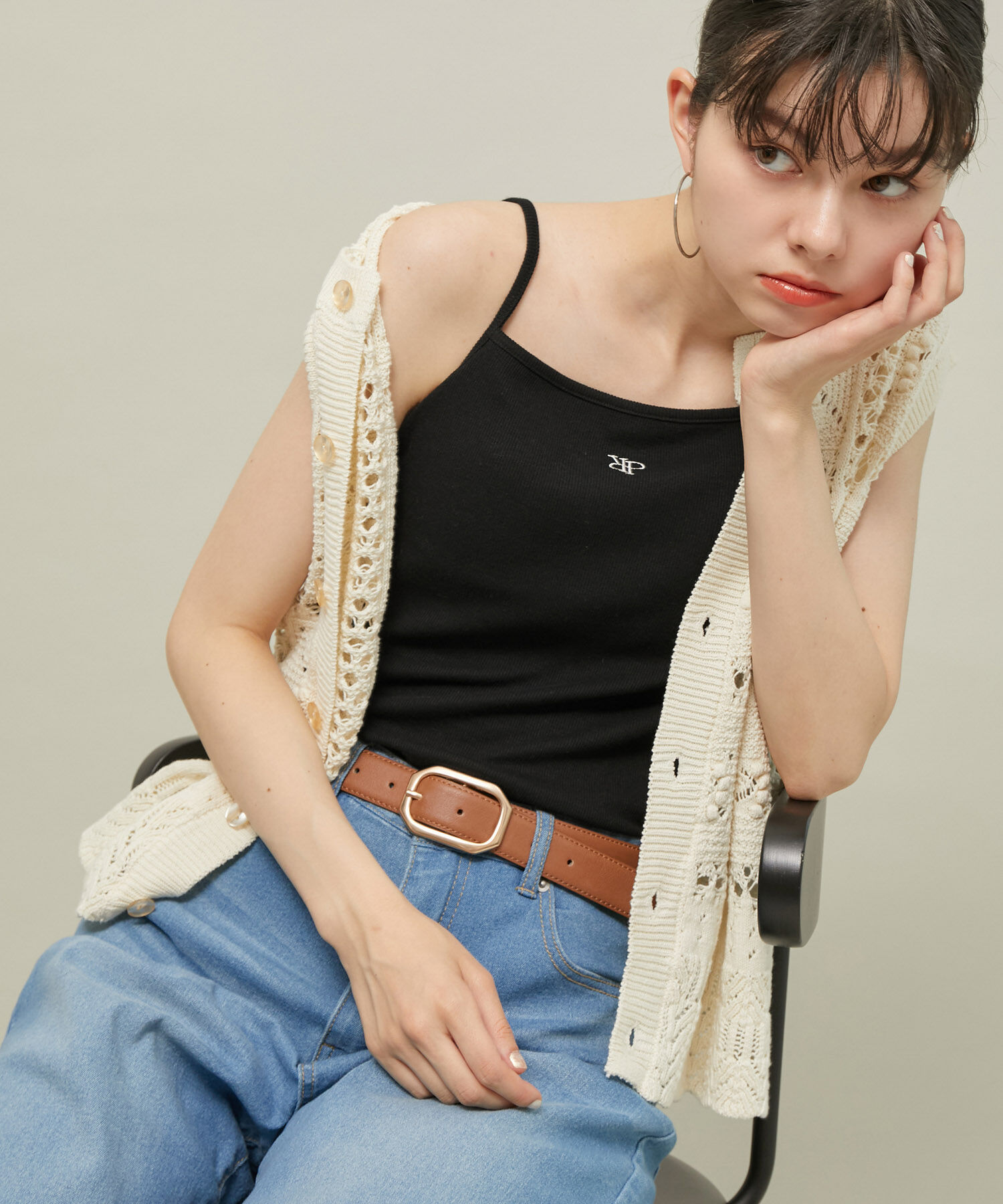 ROPE' PICNIC R「ロゴ刺繍入りカップ付きキャミソール」|キャミソール|