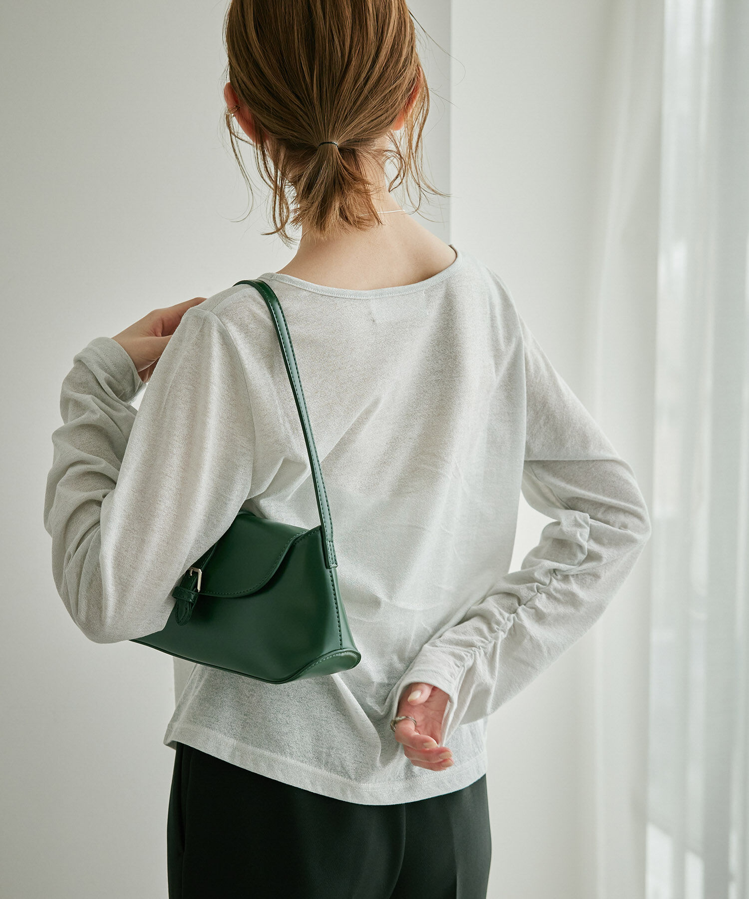 Rope&rsquo;Picnic「シアーラメインナーカットソー」|Tシャツ・カットソー|オフホワイト(15)