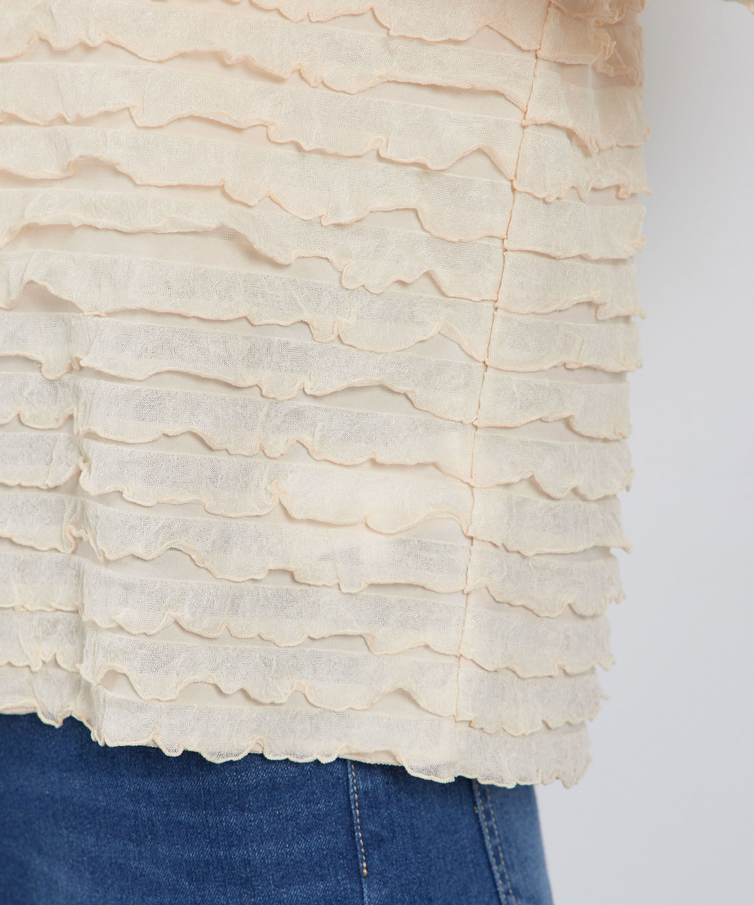 Rope&rsquo;Picnic「フリルジャガードカットソートップス」|Tシャツ・カットソー|