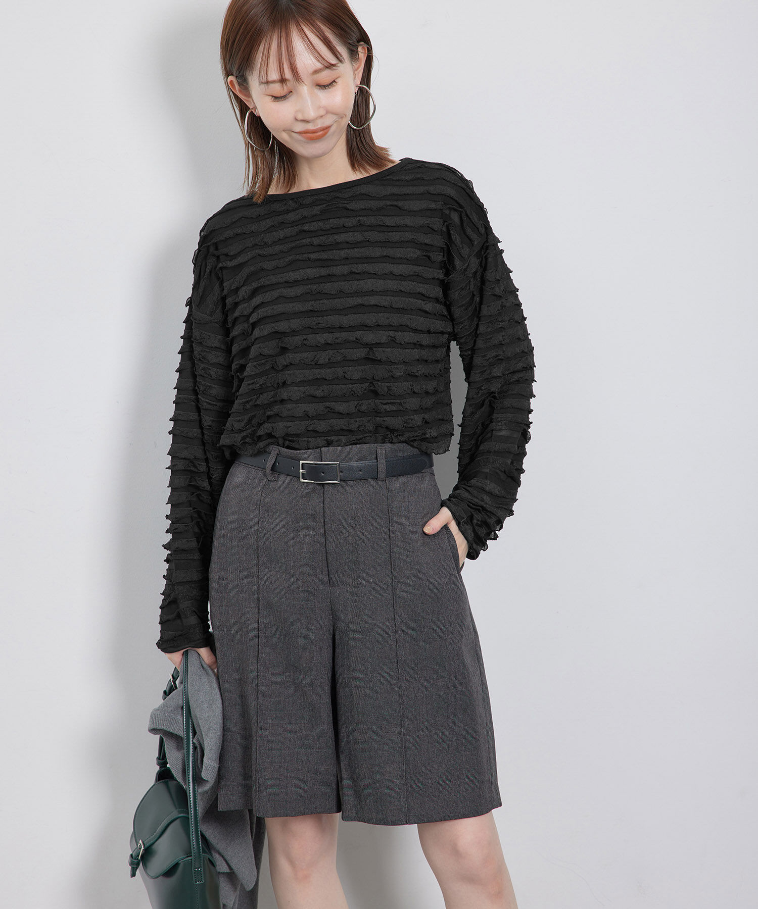 Rope&rsquo;Picnic「フリルジャガードカットソートップス」|Tシャツ・カットソー|