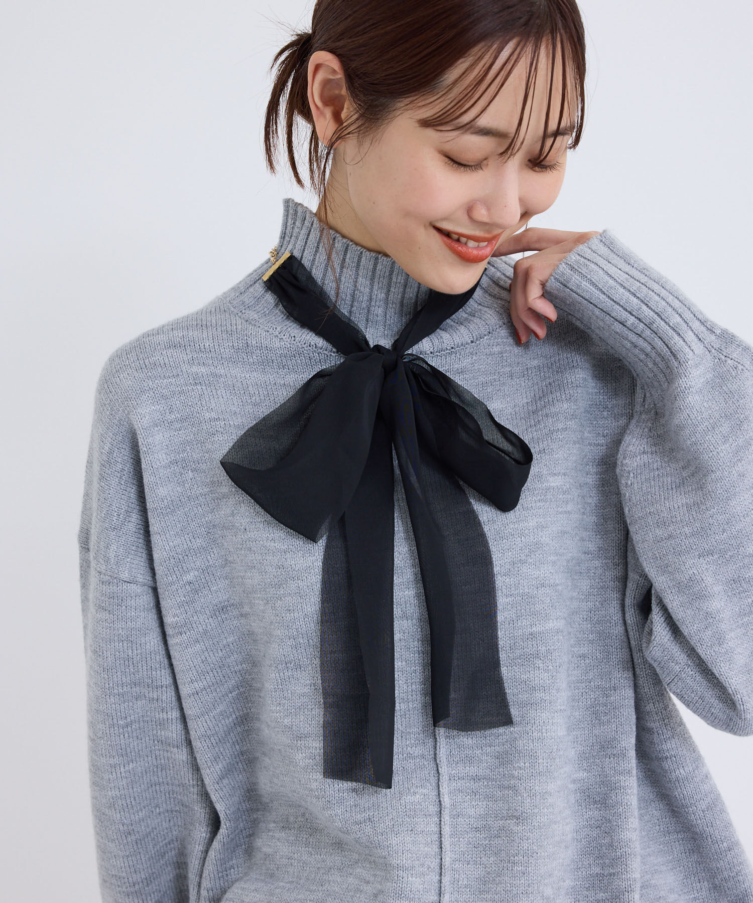 ROPE PICNIC PASSAGE「オーガンジーチュールリボンネックレス」|ネックレス|