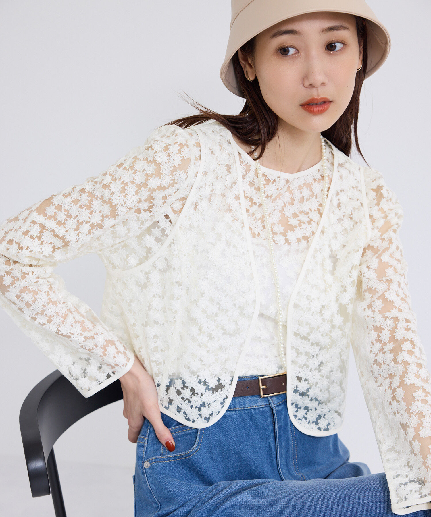 Rope&rsquo;Picnic「フラワーレースブラウス」|シャツ・ブラウス|