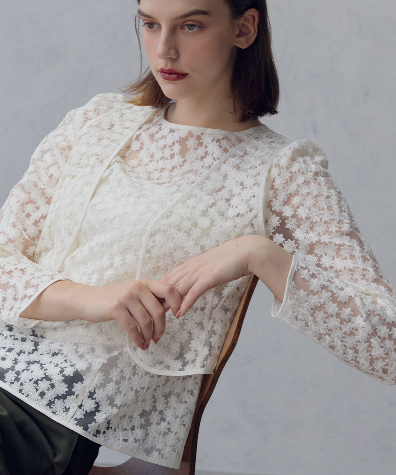 Rope&rsquo;Picnic「フラワーレースブラウス」|シャツ・ブラウス|