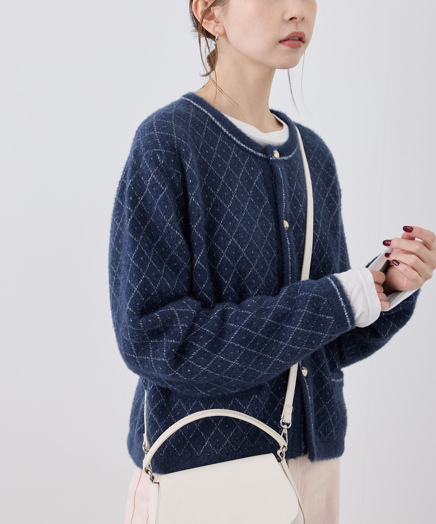 Rope&rsquo;Picnic「金ボタンフェザーラメニットカーディガン」|カーディガン|