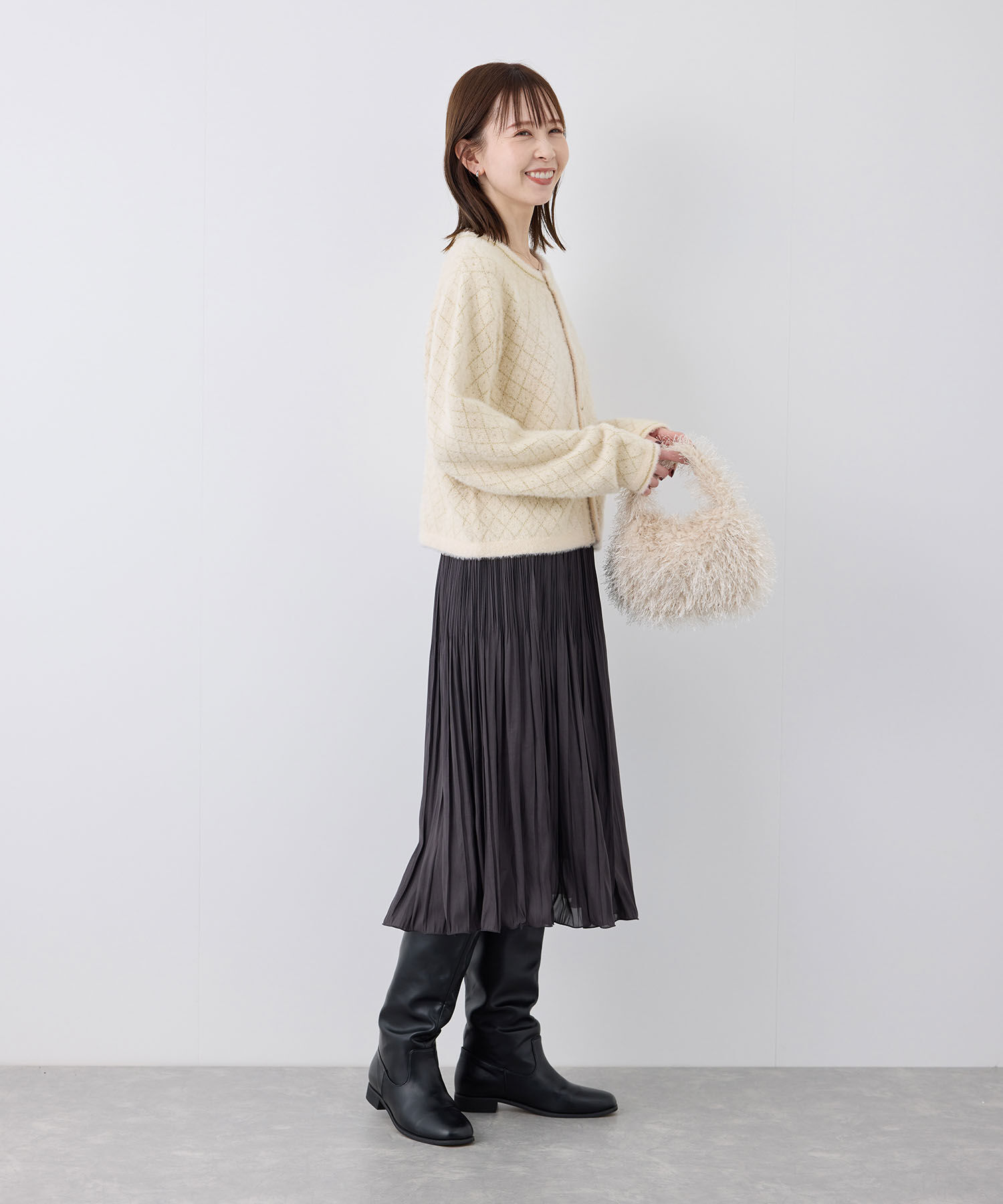 Rope&rsquo;Picnic「金ボタンフェザーラメニットカーディガン」|カーディガン|