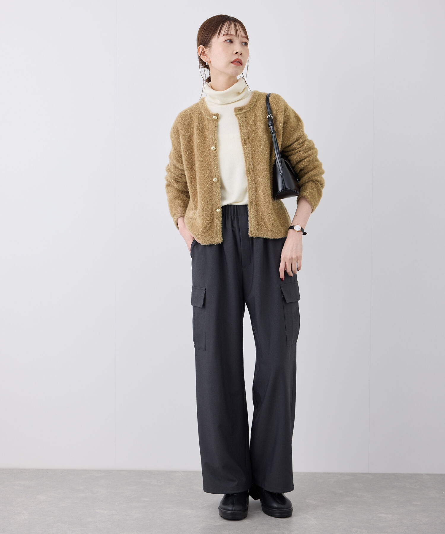 Rope&rsquo;Picnic「金ボタンフェザーラメニットカーディガン」|カーディガン|