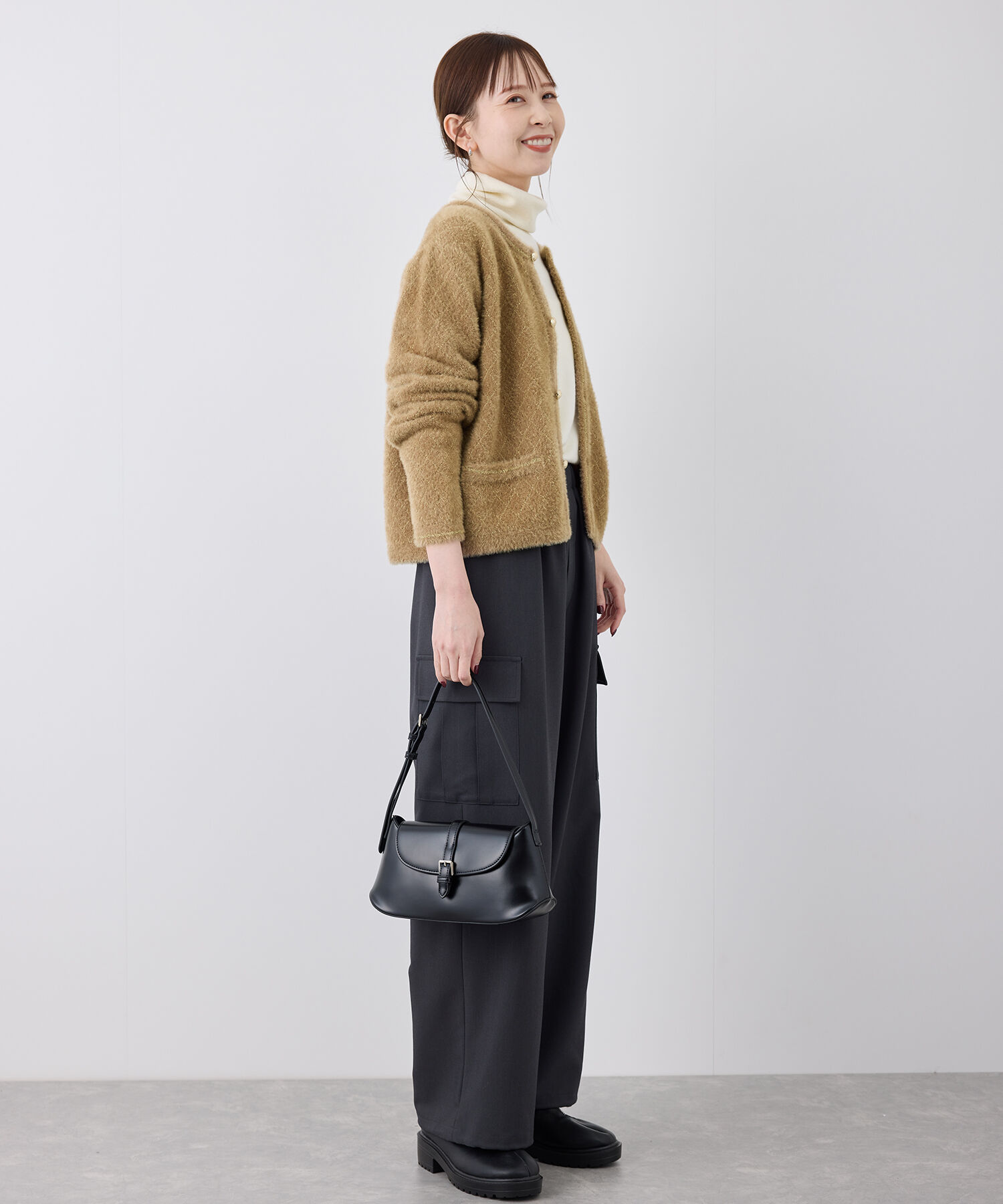 Rope&rsquo;Picnic「金ボタンフェザーラメニットカーディガン」|カーディガン|