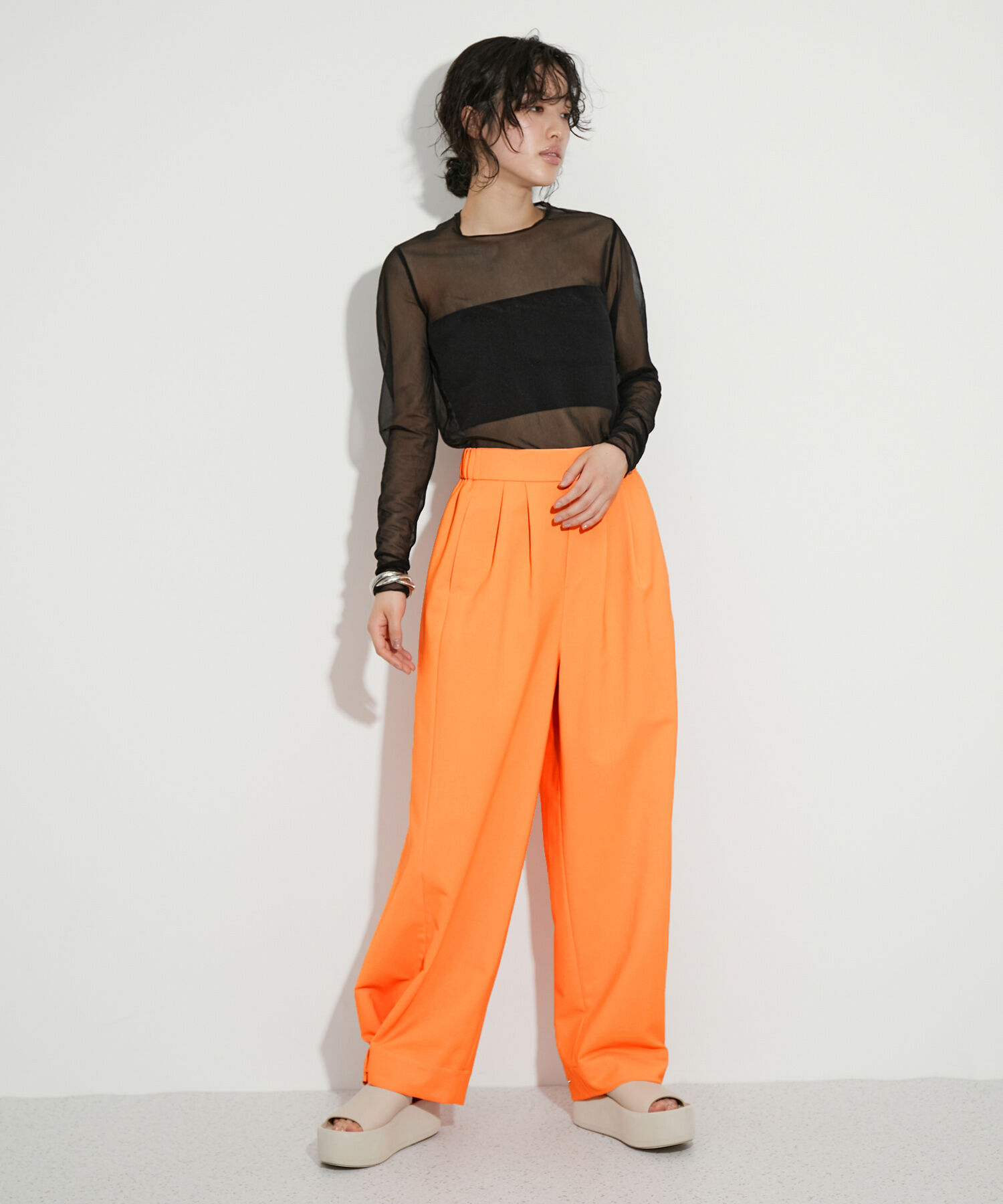 ADAM ET ROPE'「【サステナブル】2WAYシルエットイージーパンツ」|その他|