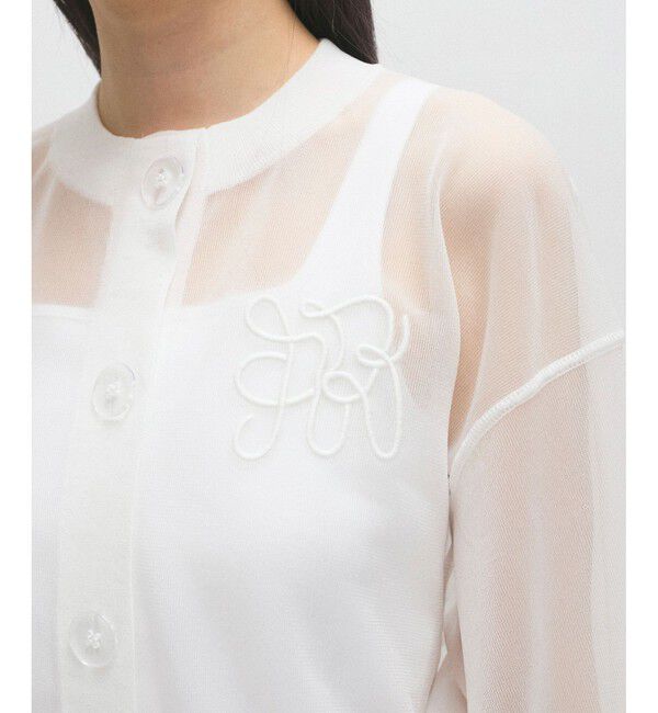 ADAM ET ROPE'「シアーロゴカーディガン」|カーディガン|