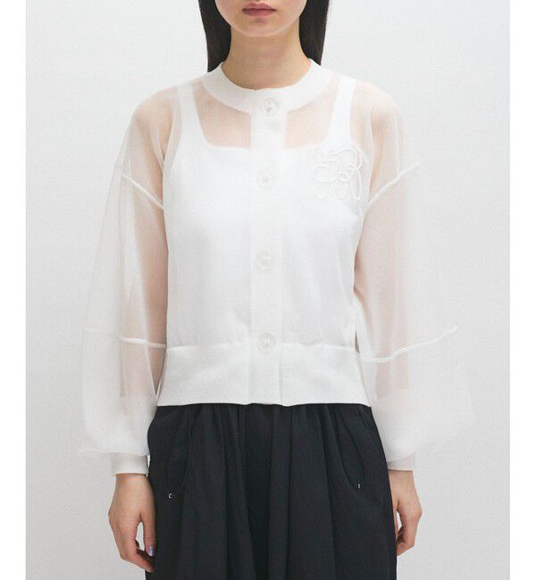 ADAM ET ROPE'「シアーロゴカーディガン」|カーディガン|