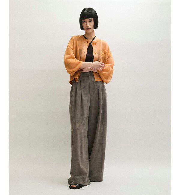 ADAM ET ROPE'「シアーロゴカーディガン」|カーディガン|