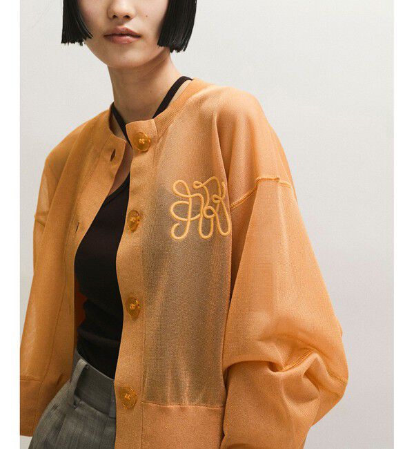 ADAM ET ROPE'「シアーロゴカーディガン」|カーディガン|