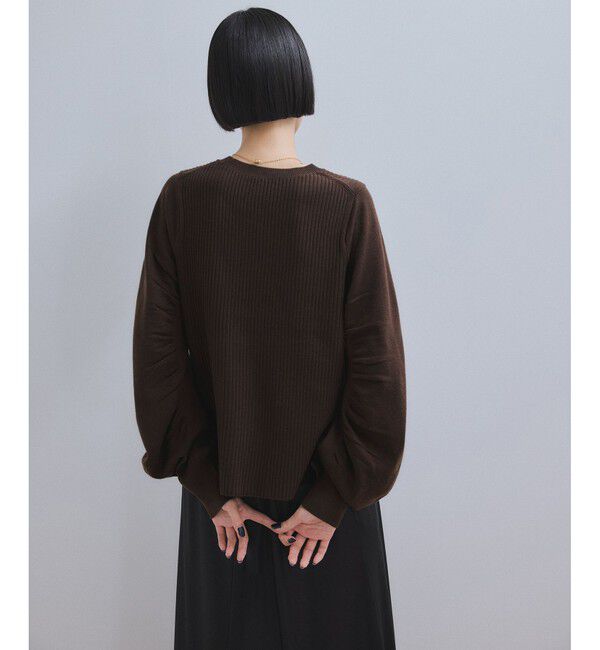 ADAM ET ROPE'「【WEB限定】・【サステナブル】ニュアンススリーブニットプルオーバー」|ニット・セーター|
