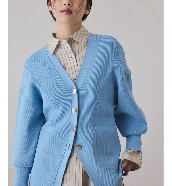 ADAM ET ROPE'「【サステナブル】フォルムリブカーディガン」|カーディガン|