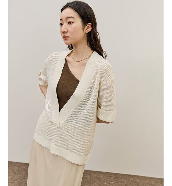 ADAM ET ROPE'「リネンブレンドニットプルオーバー」|ニット・セーター|