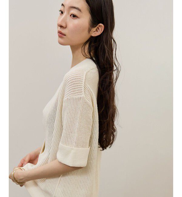 ADAM ET ROPE'「リネンブレンドニットプルオーバー」|ニット・セーター|