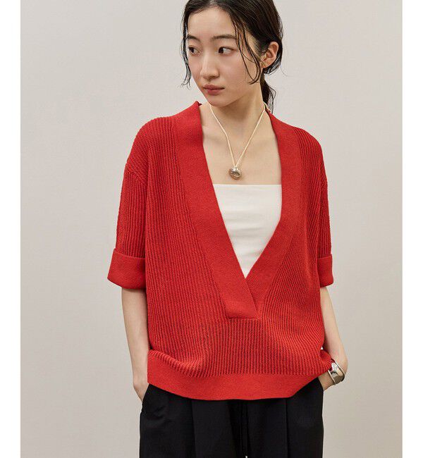 ADAM ET ROPE'「リネンブレンドニットプルオーバー」|ニット・セーター|