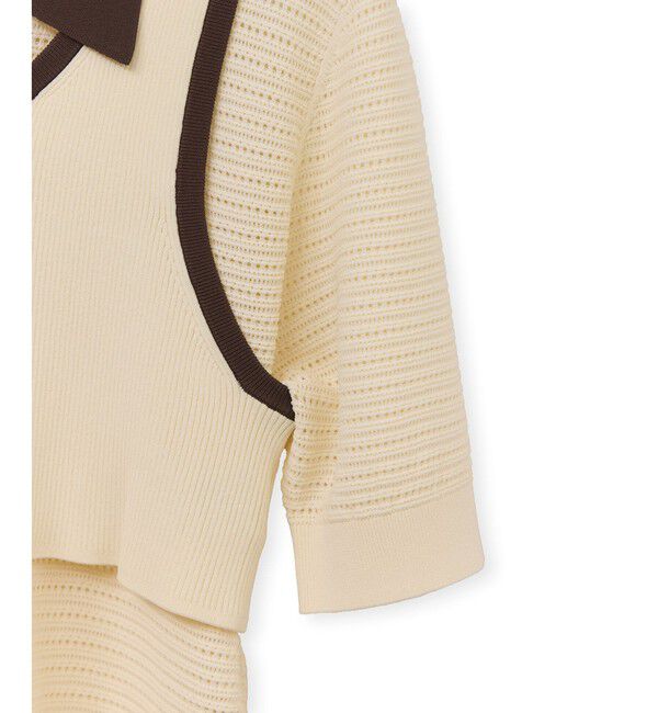 ADAM ET ROPE'「【サステナブル】タンクコンビパターンポロニット」|ポロシャツ|