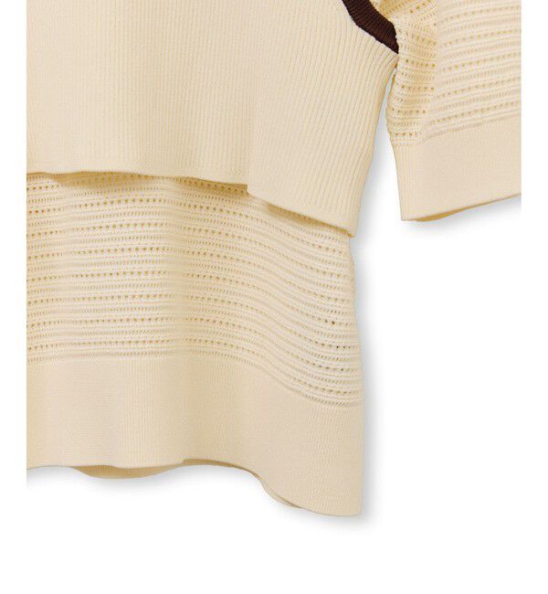 ADAM ET ROPE'「【サステナブル】タンクコンビパターンポロニット」|ポロシャツ|