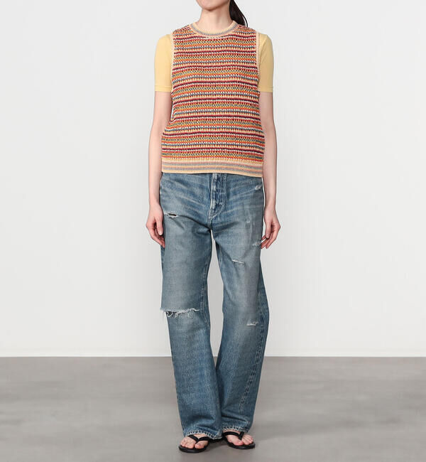  「COOHEM | マルチボーダー ニットベスト WOMEN」|ベスト・ジレ|