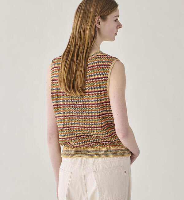  「COOHEM | マルチボーダー ニットベスト WOMEN」|ベスト・ジレ|