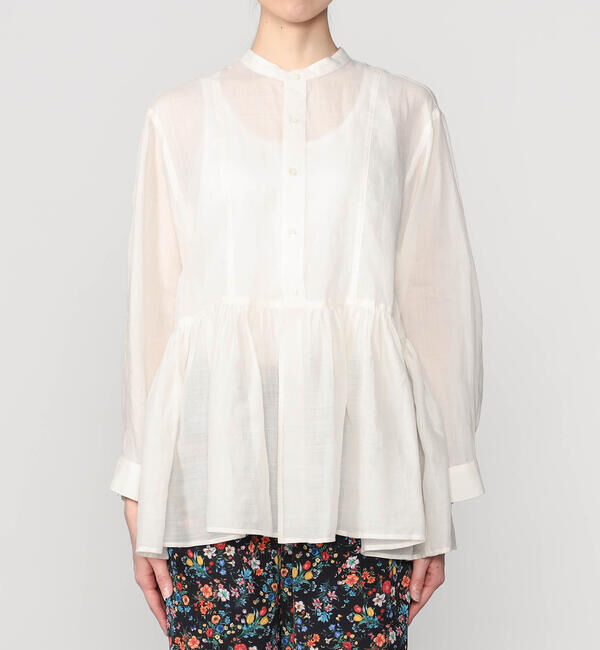 LE GLAZIK「LE GLAZIK | ラミー ギャザーフレアシャツ WOMEN」|シャツ・ブラウス|