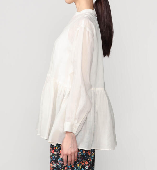 LE GLAZIK「LE GLAZIK | ラミー ギャザーフレアシャツ WOMEN」|シャツ・ブラウス|