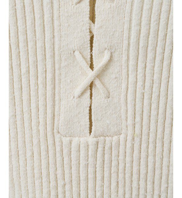  「RAW SILKレースアッププルオーバー」|ニット・セーター|