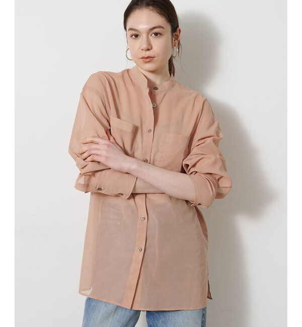  「オーガンジーシャツ」|シャツ・ブラウス|ベビーピンク