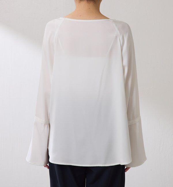  「袖フレアサテンブラウス」|シャツ・ブラウス|