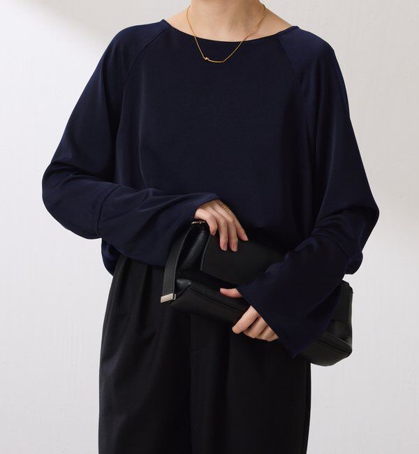  「袖フレアサテンブラウス」|シャツ・ブラウス|