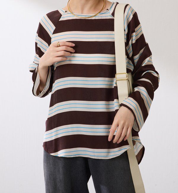  「袖フレアサテンブラウス」|シャツ・ブラウス|