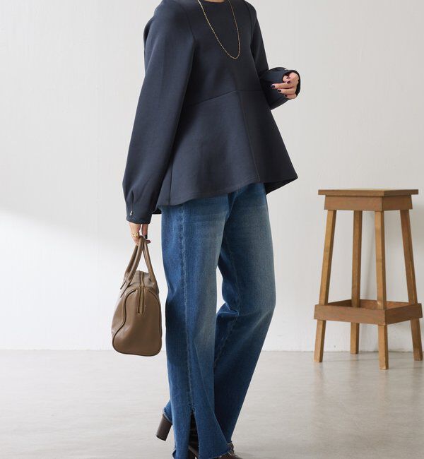  「袖ビジューペプラムカットソー」|Tシャツ・カットソー|