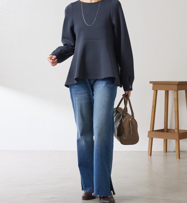  「袖ビジューペプラムカットソー」|Tシャツ・カットソー|