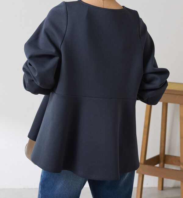  「袖ビジューペプラムカットソー」|Tシャツ・カットソー|