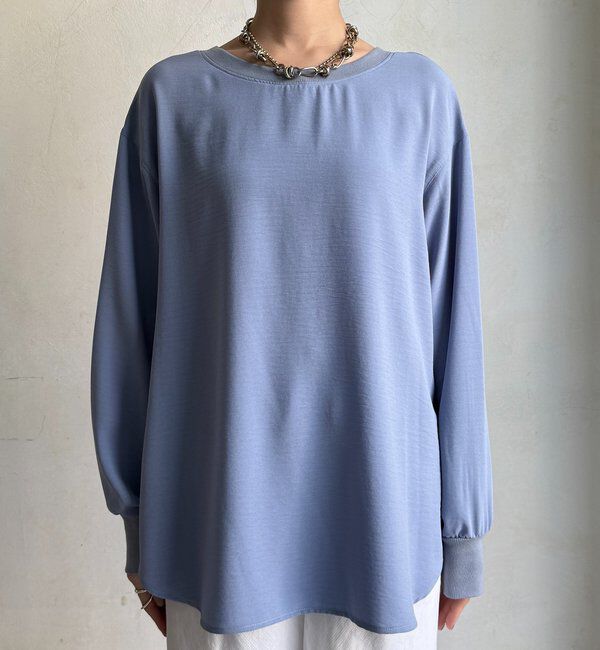  「袖リブバックボタンジョーゼットプルオーバー」|シャツ・ブラウス|