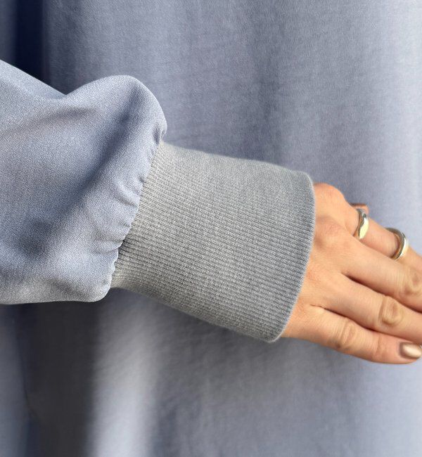  「袖リブバックボタンジョーゼットプルオーバー」|シャツ・ブラウス|