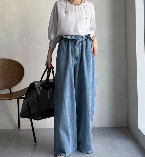  「袖リブバックボタンジョーゼットプルオーバー」|シャツ・ブラウス|