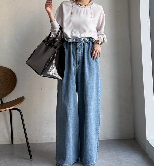  「袖リブバックボタンジョーゼットプルオーバー」|シャツ・ブラウス|