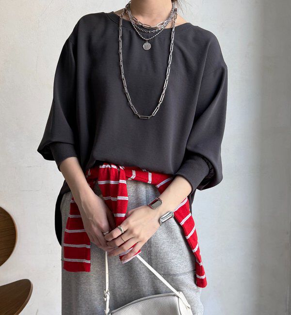  「袖リブバックボタンジョーゼットプルオーバー」|シャツ・ブラウス|