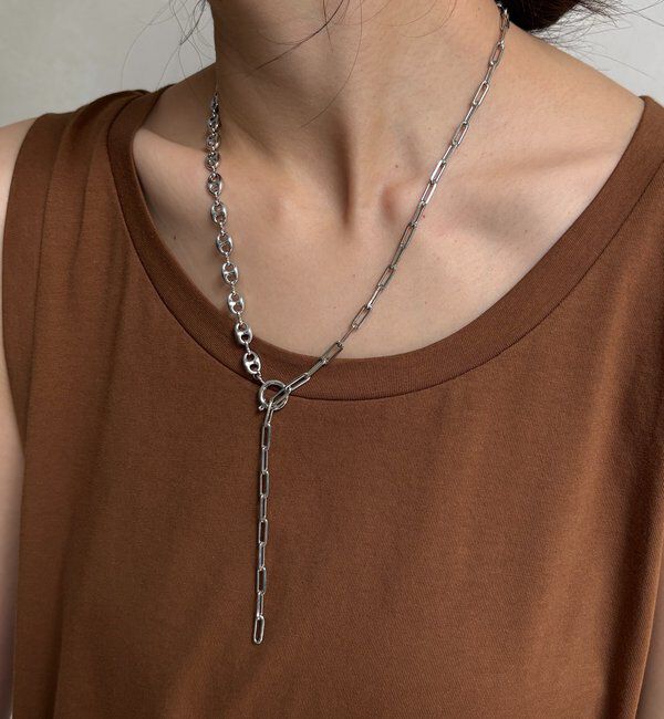  「ミドルミックスチェーンマンテルネックレス」|ネックレス|