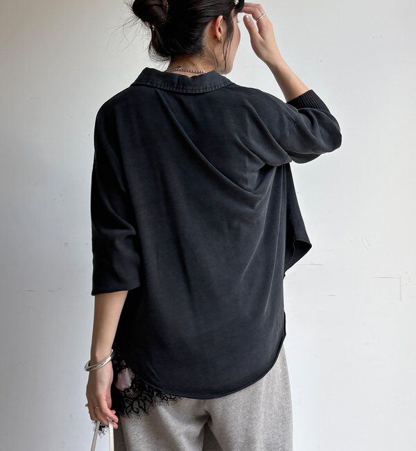  「【WEB限定】ニット異素材切替シャツ」|ニット・セーター|