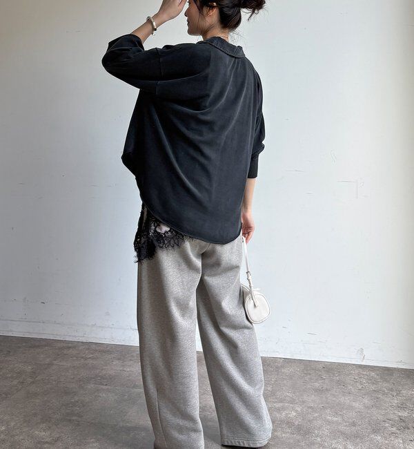  「【WEB限定】ニット異素材切替シャツ」|ニット・セーター|